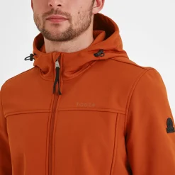 Feizor Mens Shower Resistant Softshell Hooded Jacket - Burnt Orange