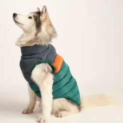 Fetch Padded Dog Coat L - Dark Indigo/Mahogany Orange/Dark Turquoise