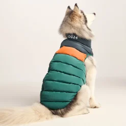 Fetch Padded Dog Coat L - Dark Indigo/Mahogany Orange/Dark Turquoise