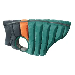 Fetch Padded Dog Coat L - Dark Indigo/Mahogany Orange/Dark Turquoise