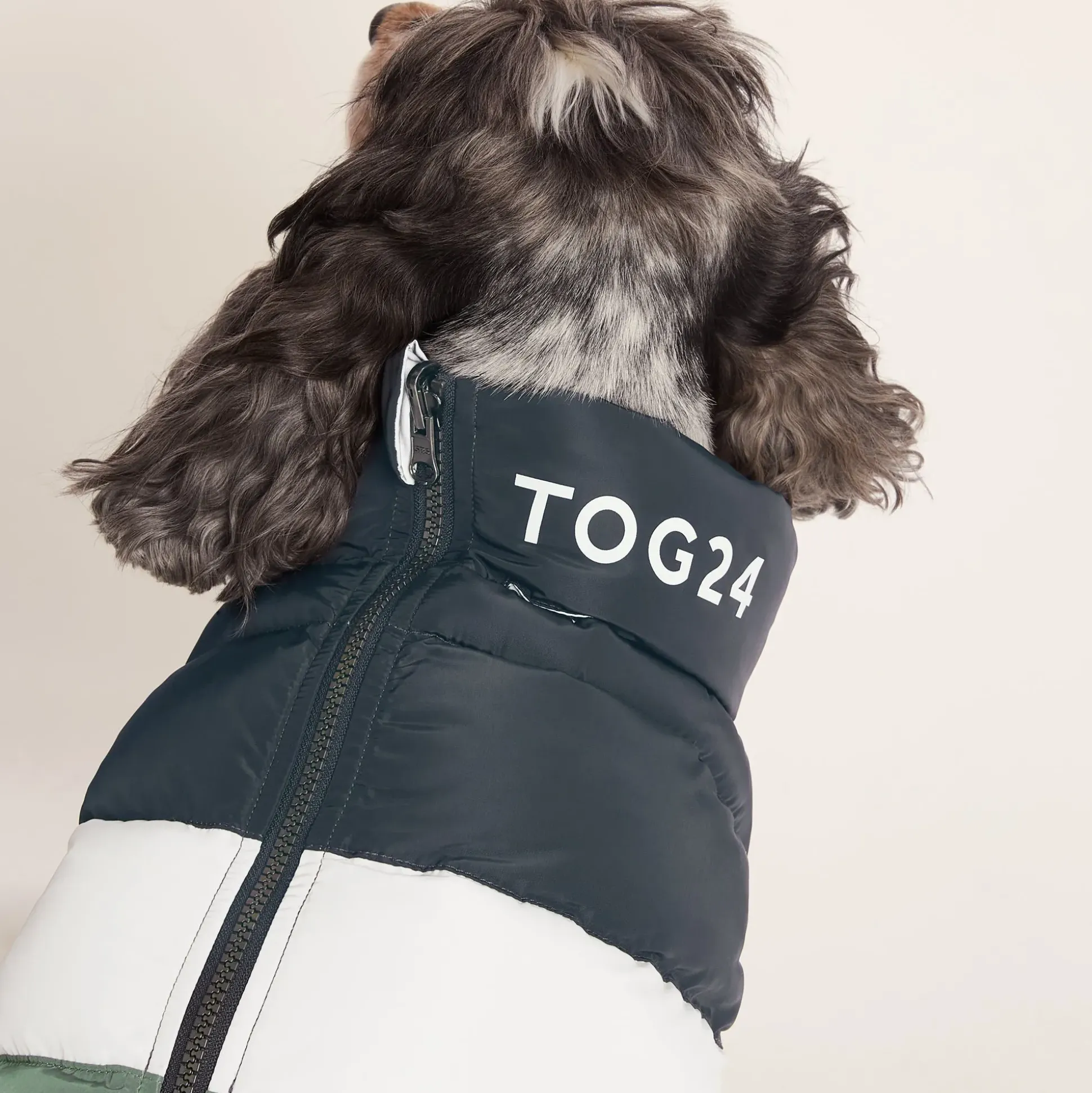 Fetch Padded Dog Coat M - Dark Indigo/Vanilla/Light Forest