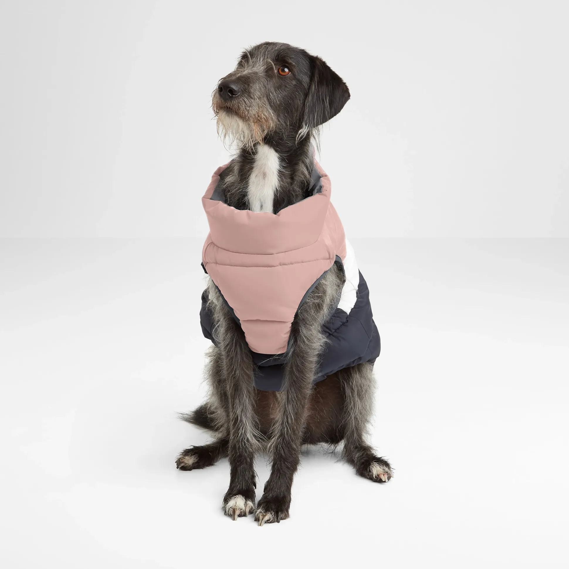 Fetch Padded Dog Coat XL - Faded Pink/Ice Grey/Washed Blue