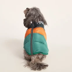 Fetch Padded Dog Coat XS - Dark Indigo/Mahogany Orange/Dark Turquoise