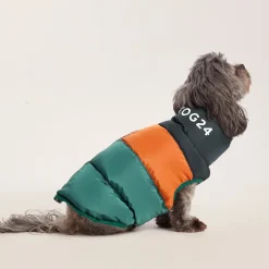 Fetch Padded Dog Coat XS - Dark Indigo/Mahogany Orange/Dark Turquoise