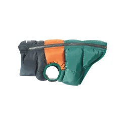 Fetch Padded Dog Coat XS - Dark Indigo/Mahogany Orange/Dark Turquoise