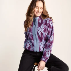 Firan Womens Relaxed Fit Microfleece Jacket - Smokey Blue Print