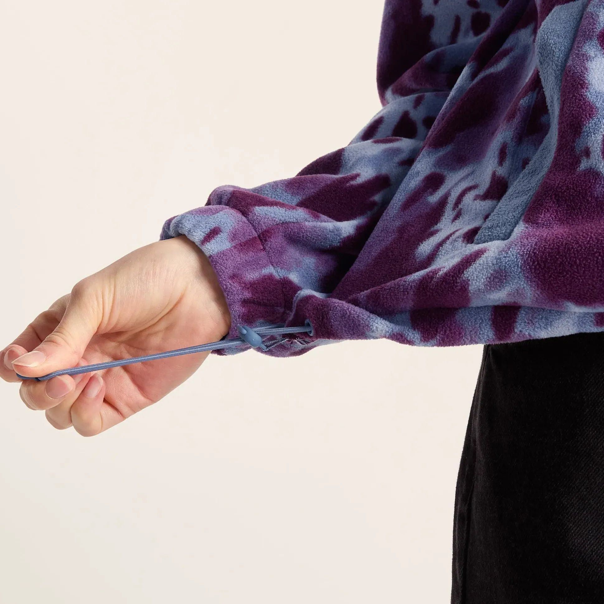 Firan Womens Relaxed Fit Microfleece Jacket - Smokey Blue Print