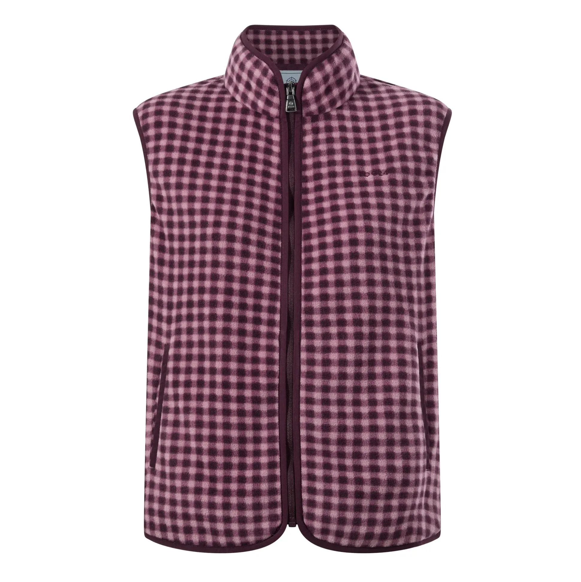 Firth Womens Gingham Midweight Microfleece Gilet - Mauve Gingham