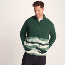 Flaxley Mens Sherpa Fleece - Racing Green Landscape Print