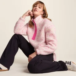 Flossie Womens Sherpa Zip Neck Fleece - Vanilla Nep