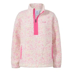 Flossie Womens Sherpa Zip Neck Fleece - Vanilla Nep