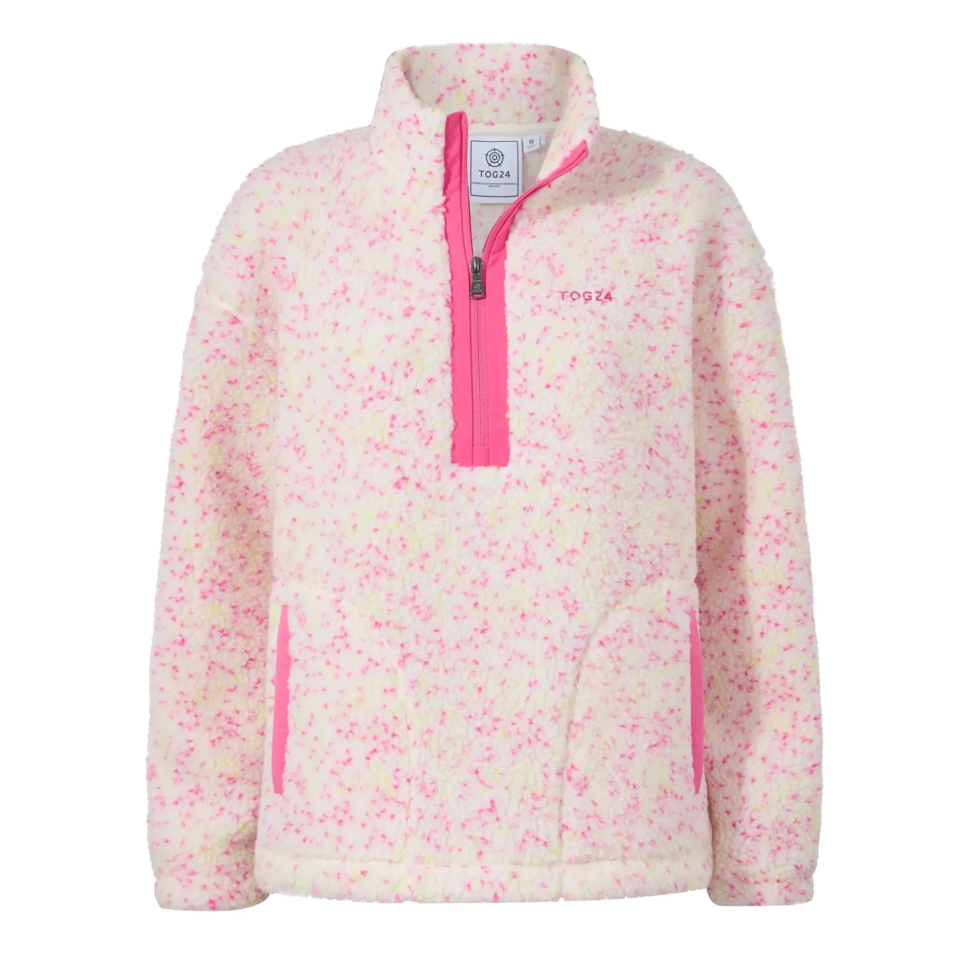 Flossie Womens Sherpa Zip Neck Fleece - Vanilla Nep