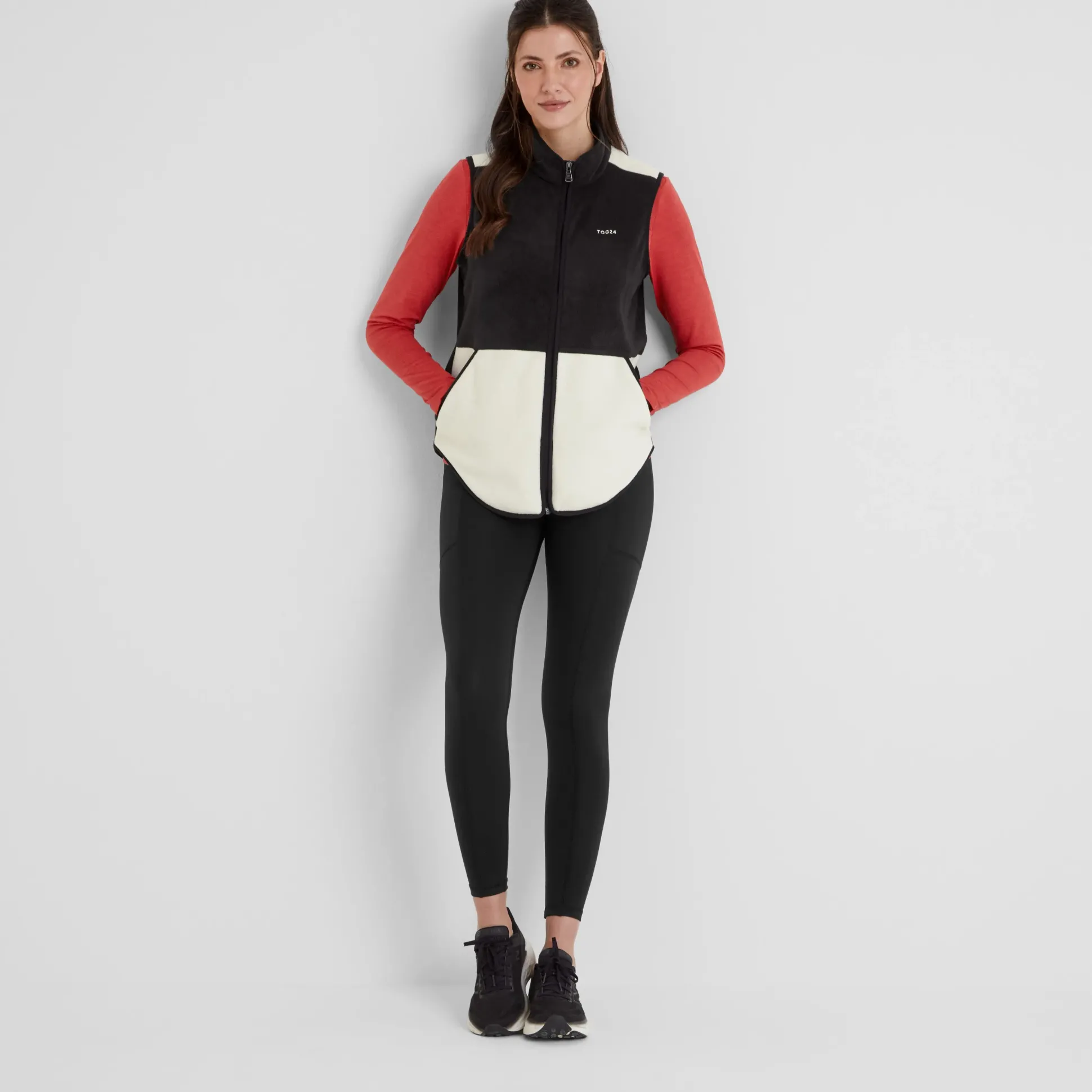 Fordley Womens Microfleece Gilet - Black/Vanilla
