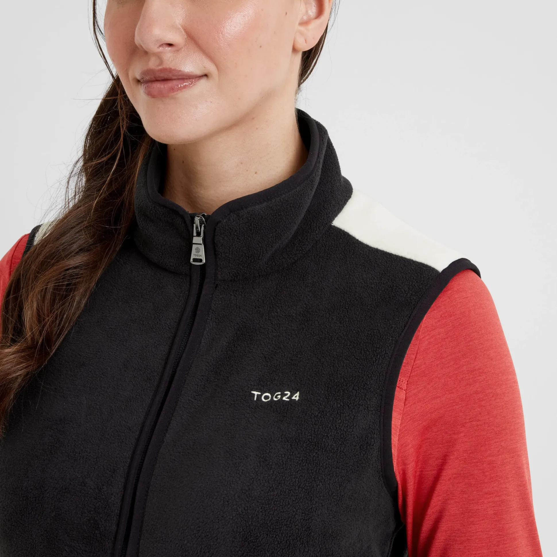 Fordley Womens Microfleece Gilet - Black/Vanilla