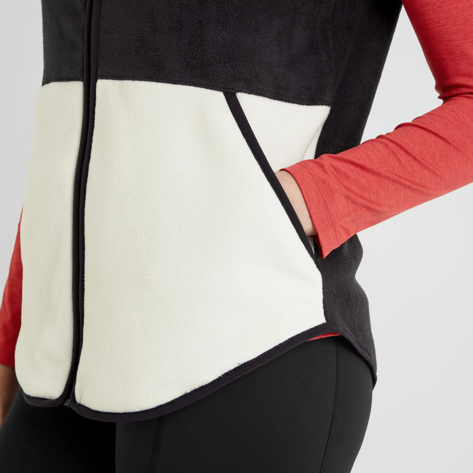 Fordley Womens Microfleece Gilet - Black/Vanilla