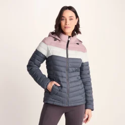 Garriston Womens Lightweight Padded Jacket - Washed Blue/Pink