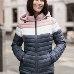 Garriston Womens Lightweight Padded Jacket - Washed Blue/Pink