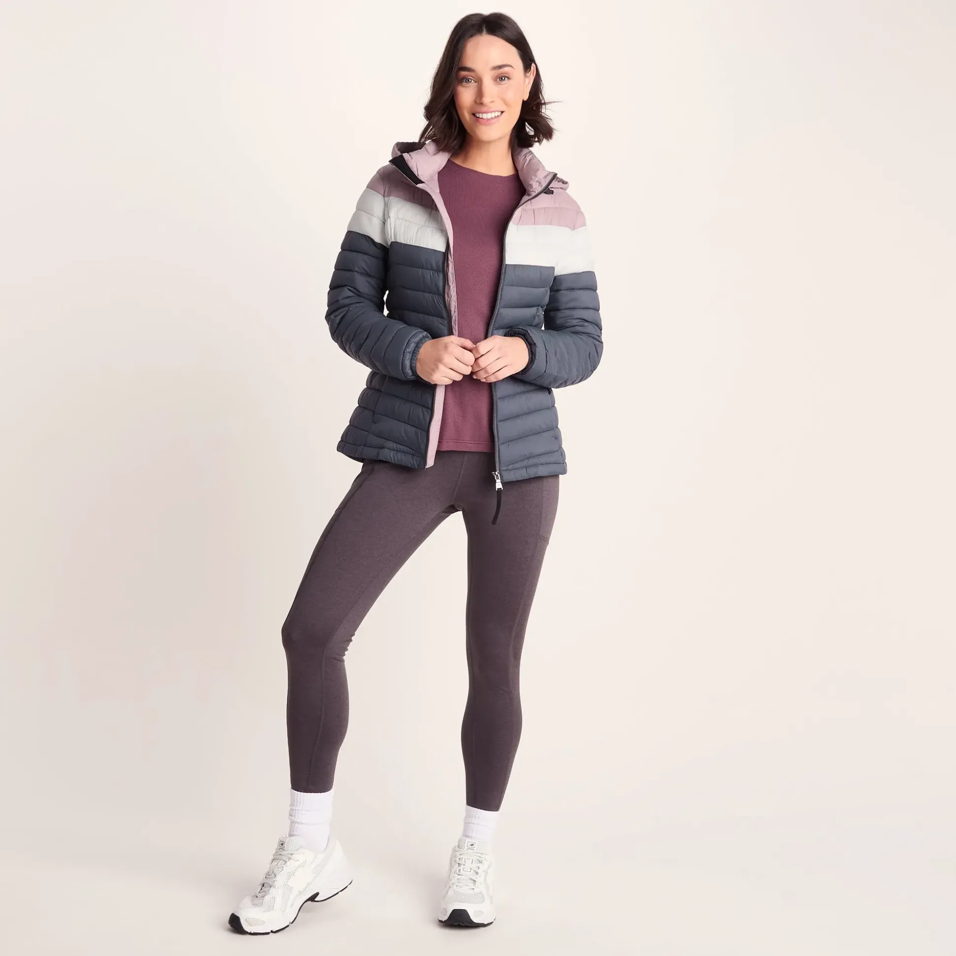 Garriston Womens Lightweight Padded Jacket - Washed Blue/Pink