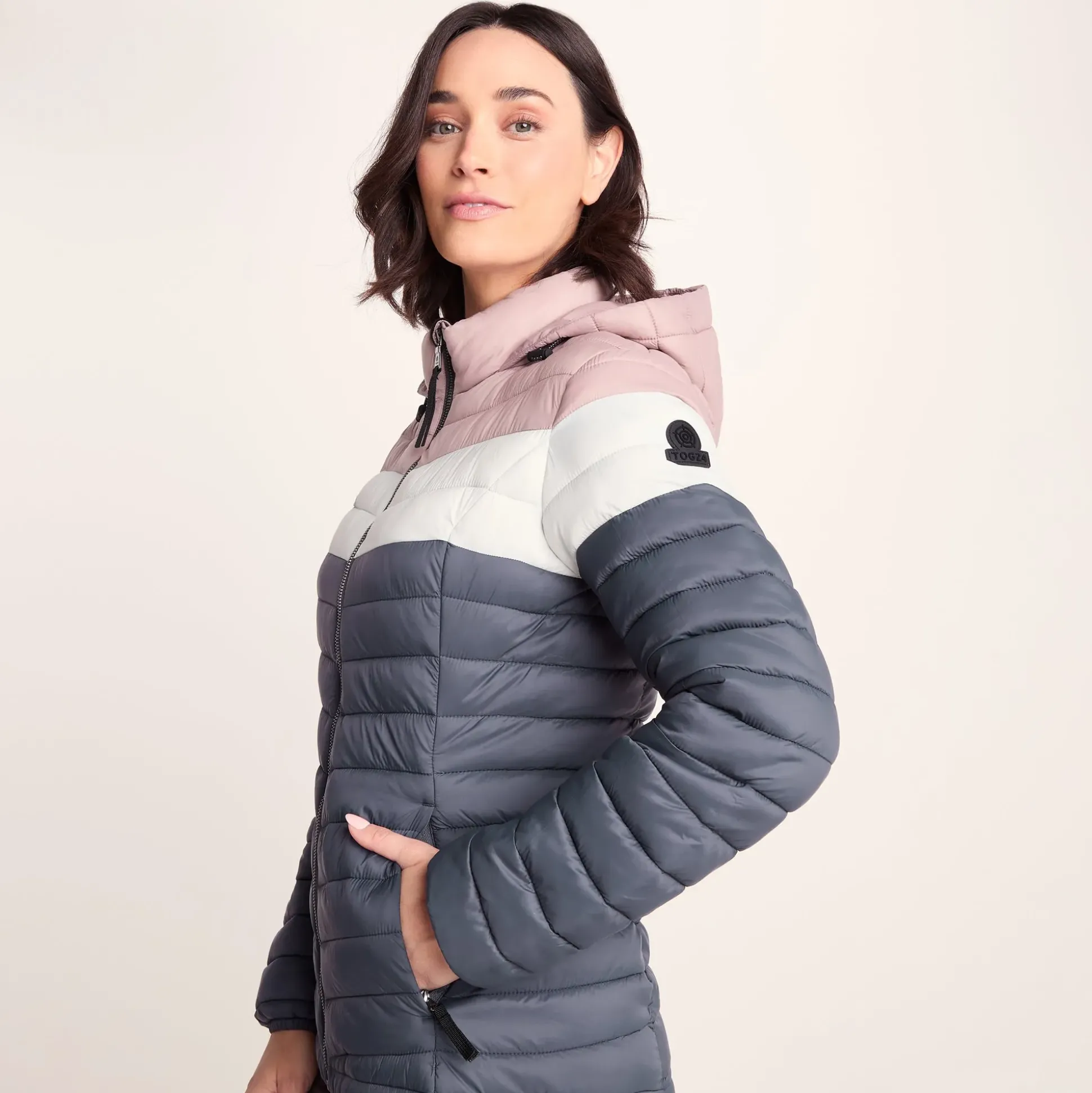 Garriston Womens Lightweight Padded Jacket - Washed Blue/Pink