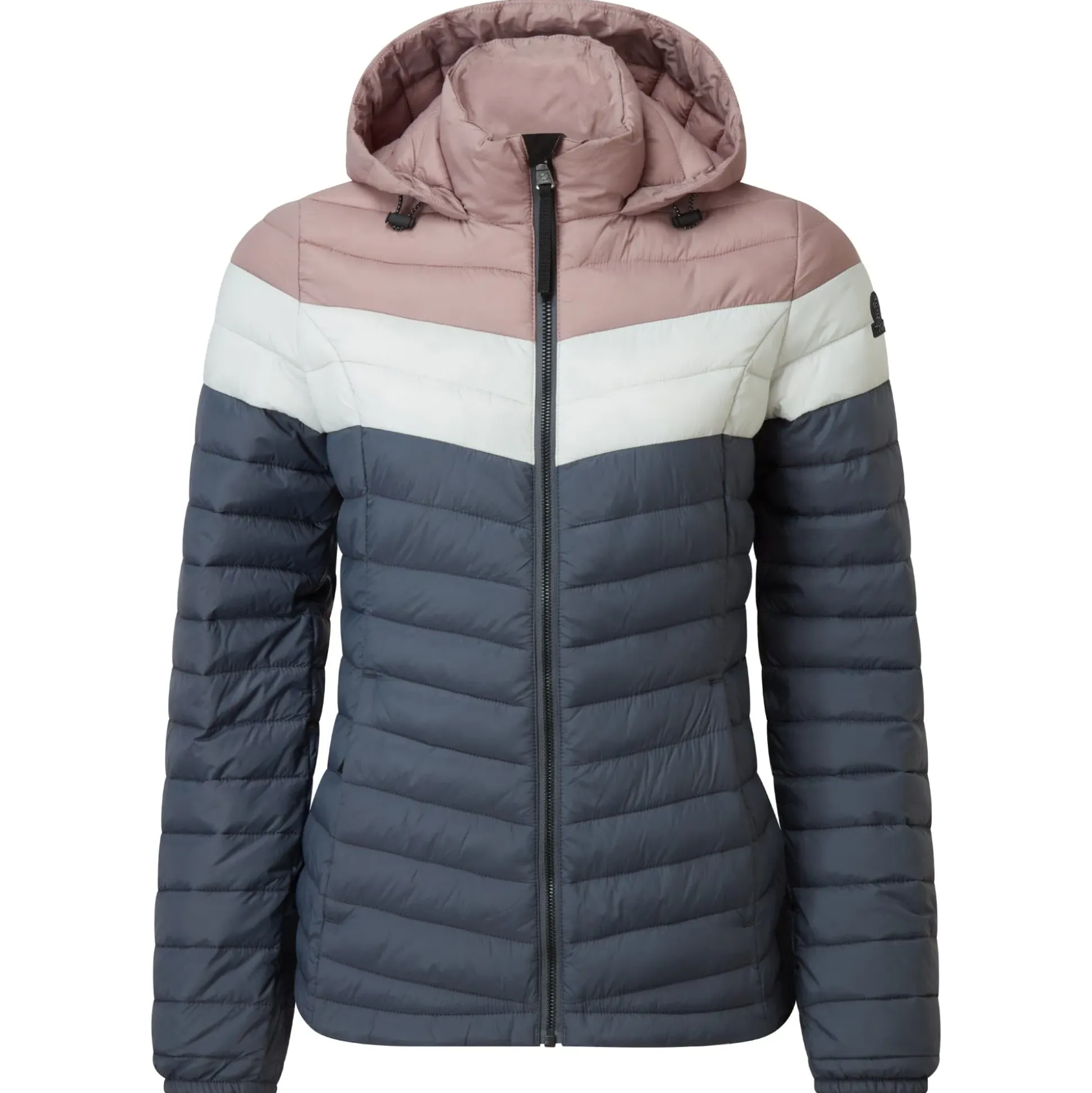 Garriston Womens Lightweight Padded Jacket - Washed Blue/Pink