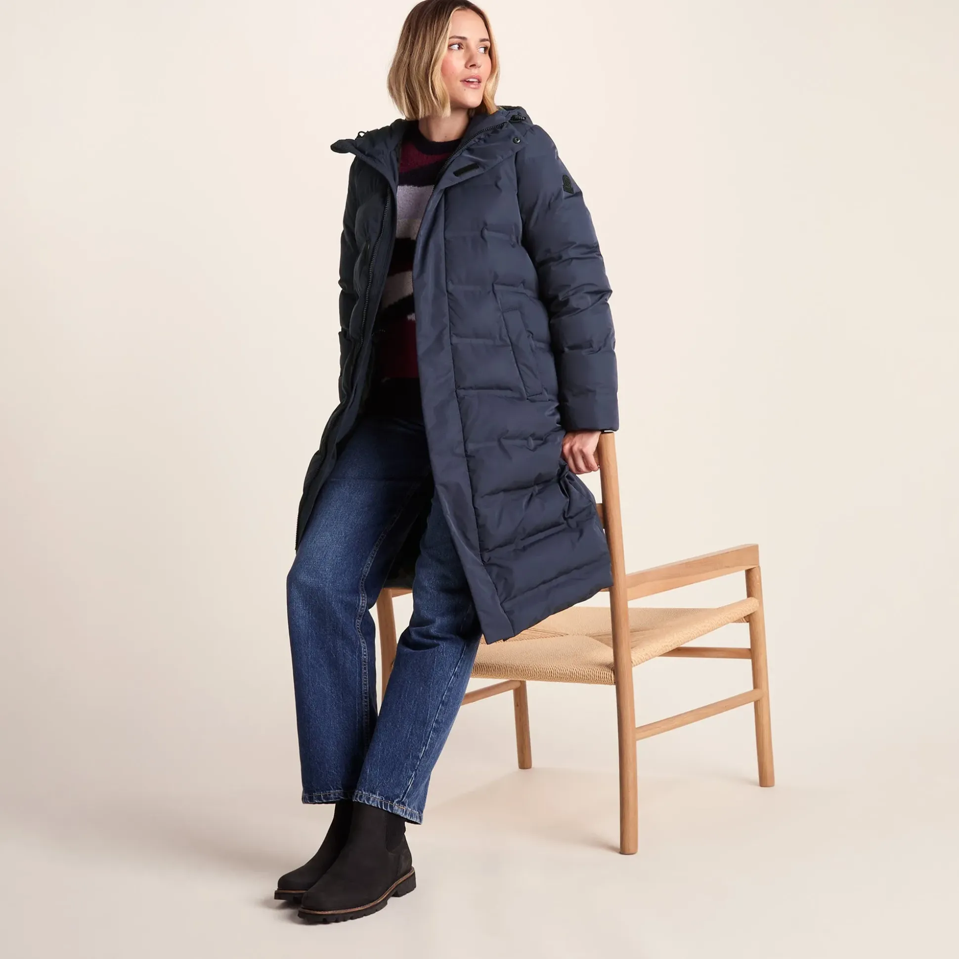 Glaston Womens Shower Resistant Insulated Parka - Dark Indigo