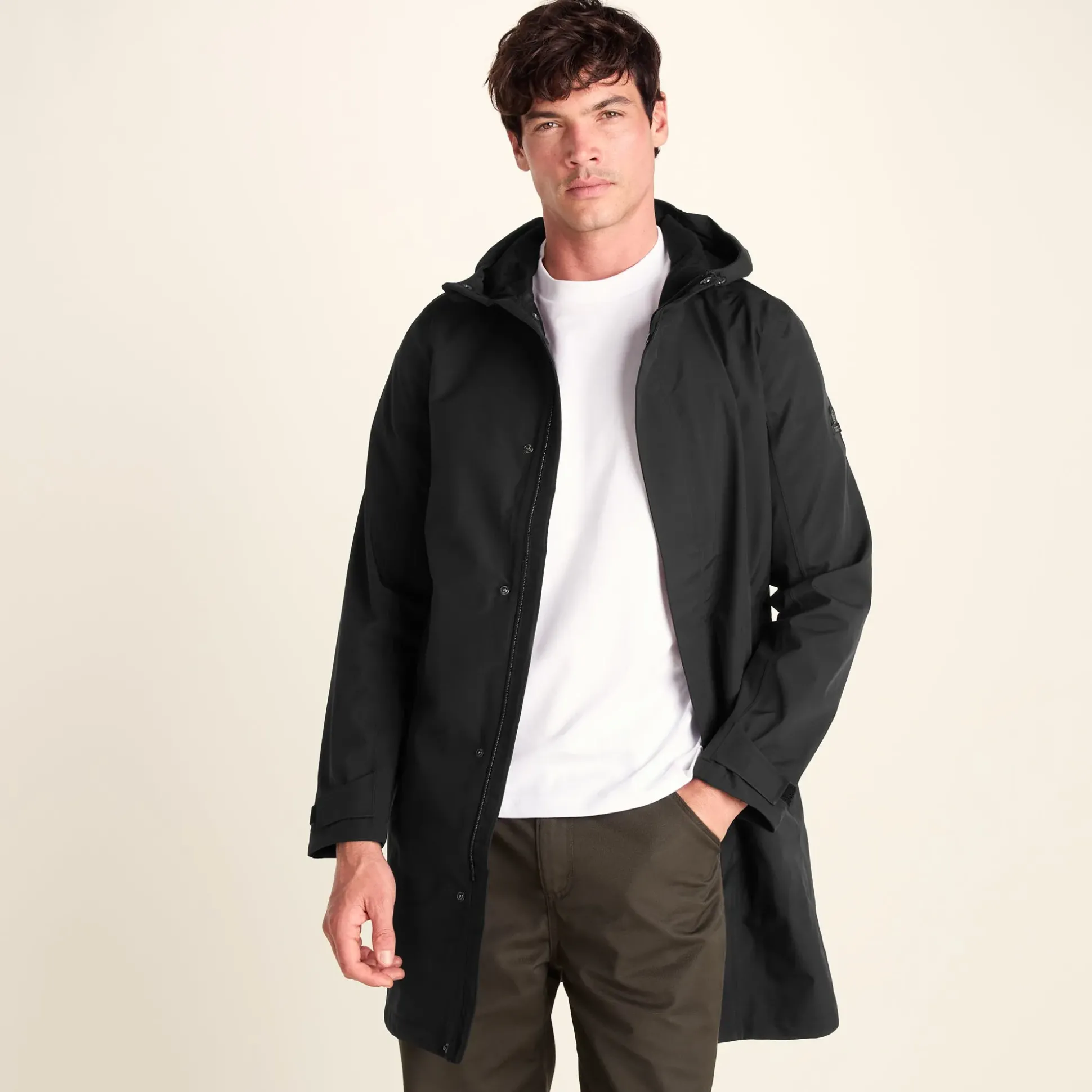 Glenton Mens Long Waterproof Jacket - Black