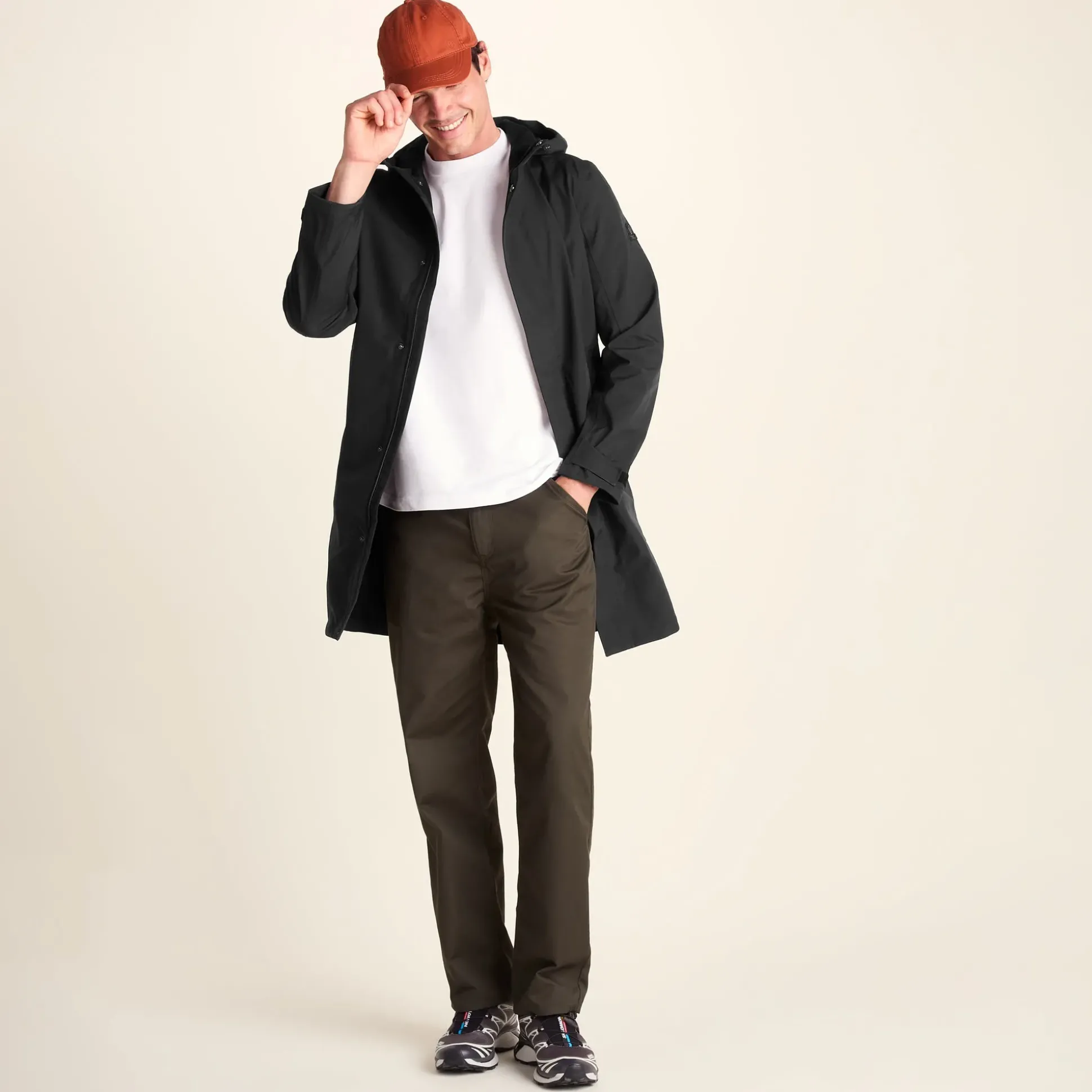 Glenton Mens Long Waterproof Jacket - Black