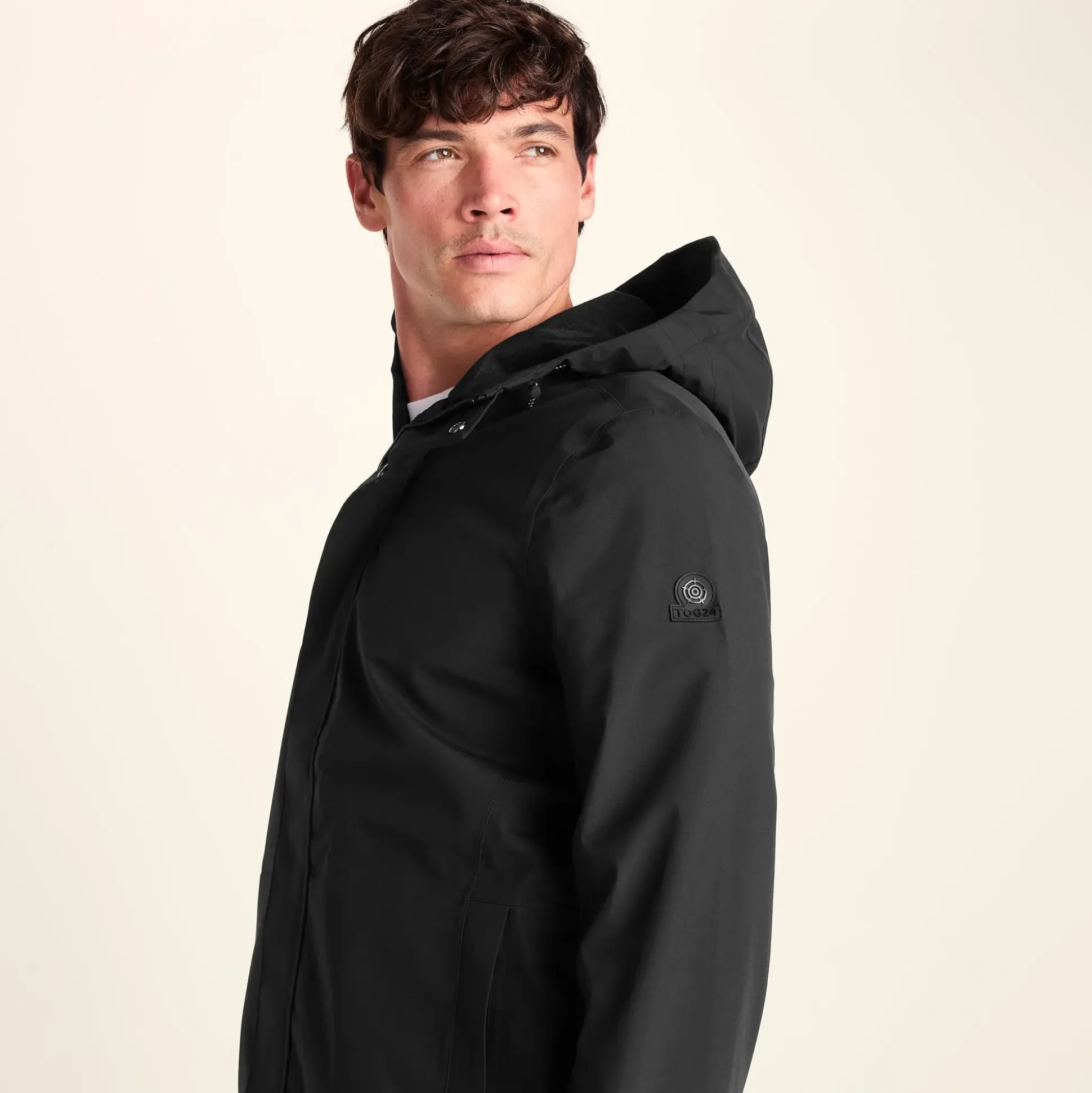 Glenton Mens Long Waterproof Jacket - Black