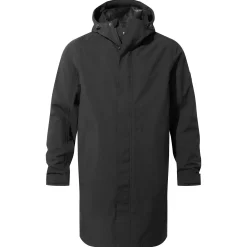 Glenton Mens Long Waterproof Jacket - Black