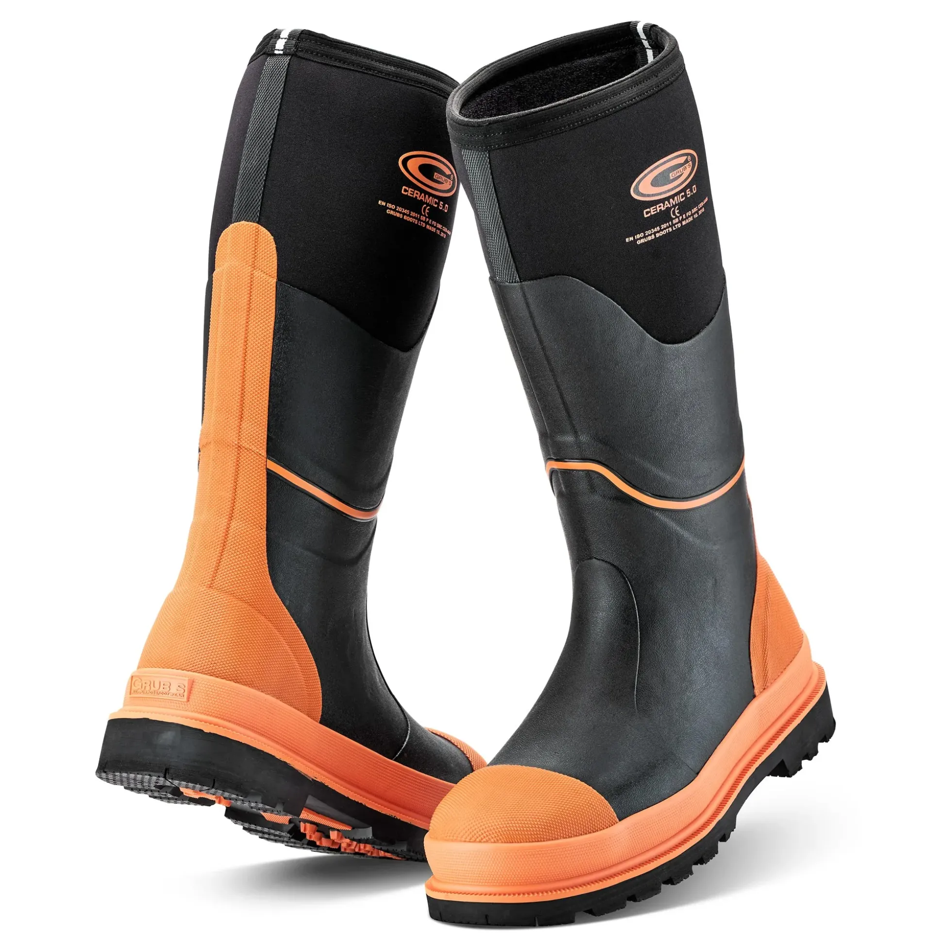 Grubs Boots Ceramic Safety Wellington Mens - Orange