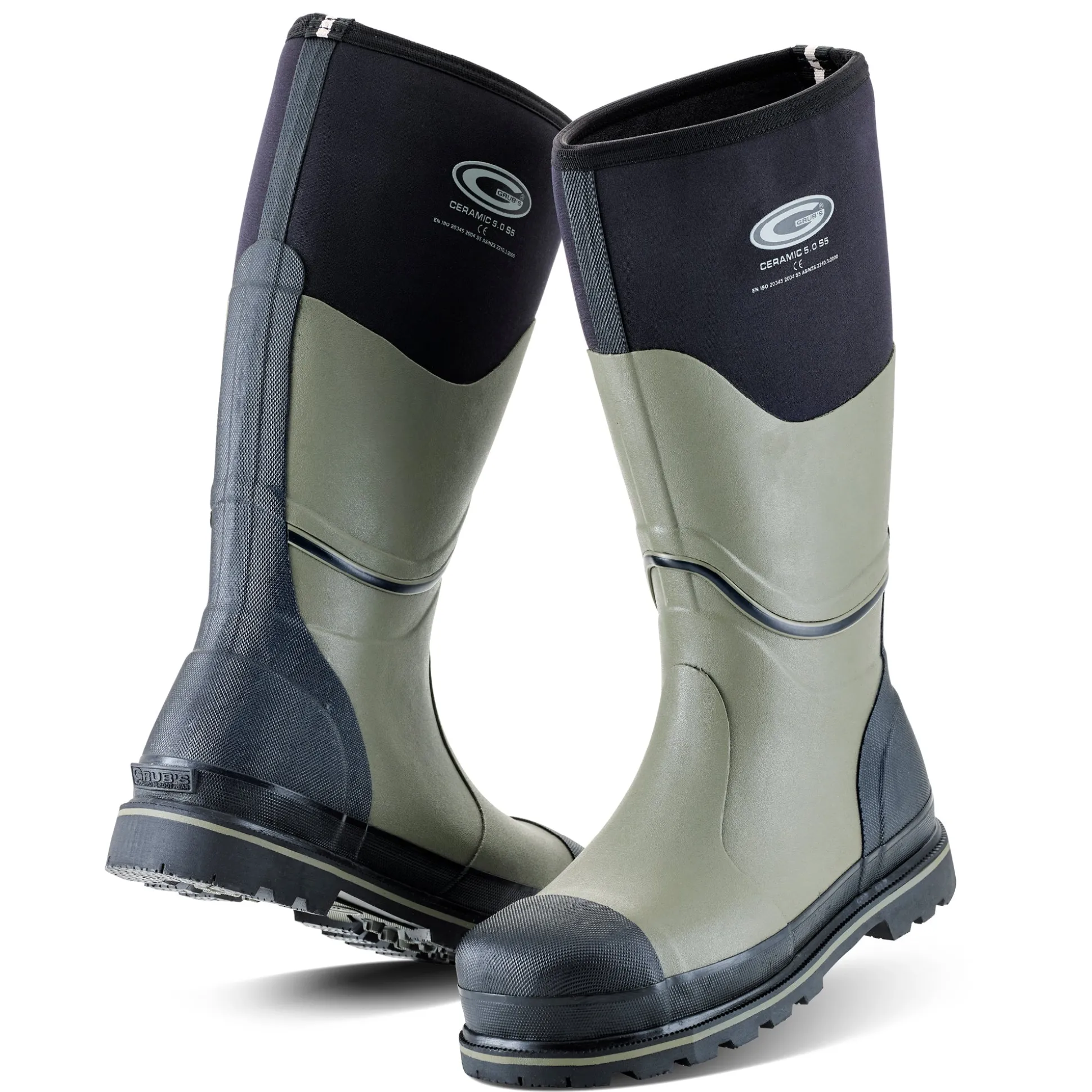 Grubs Boots Ceramic Safety Wellington Mens - Black