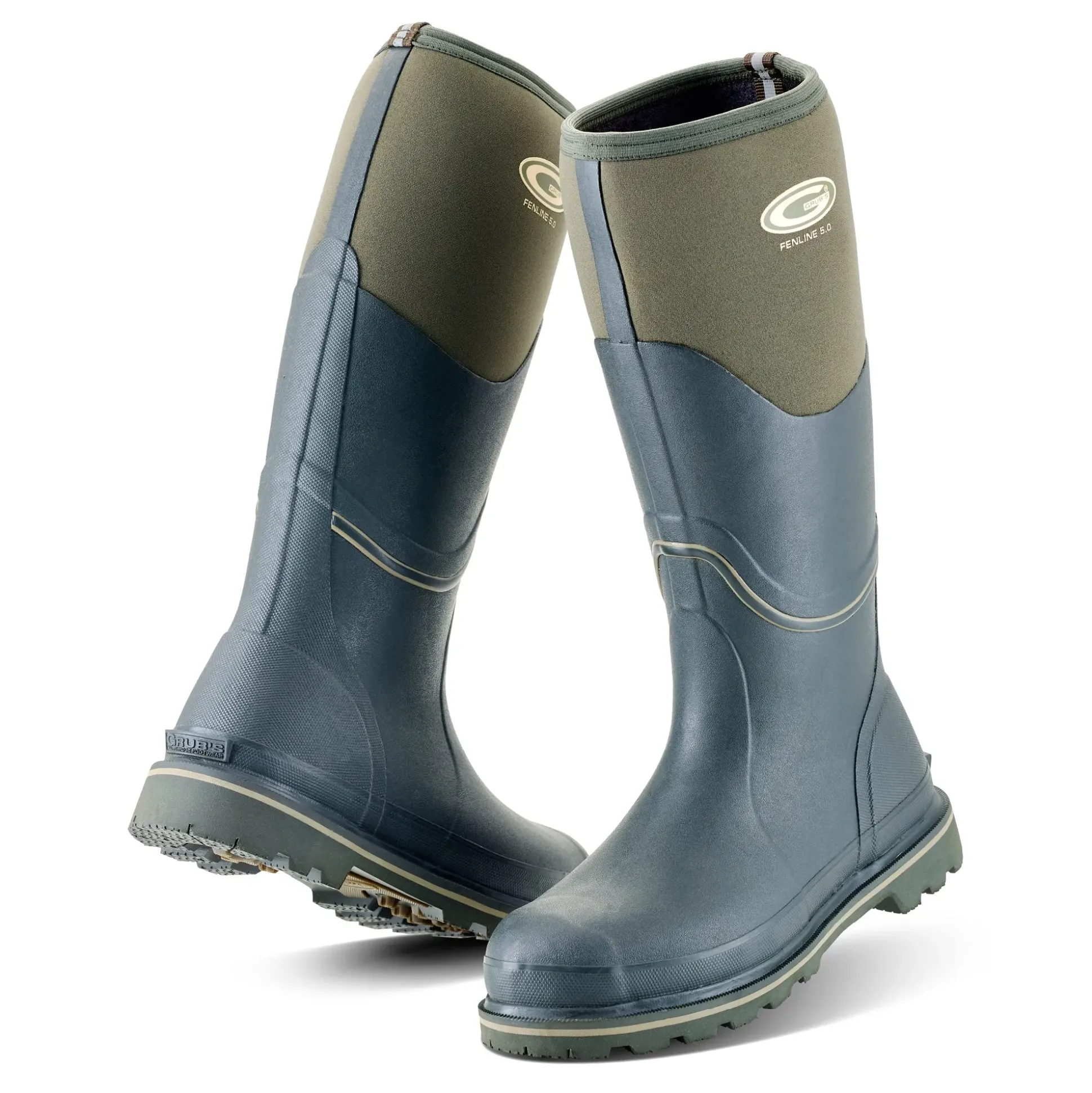 Grubs Boots Fenline Wellies Mens - Green