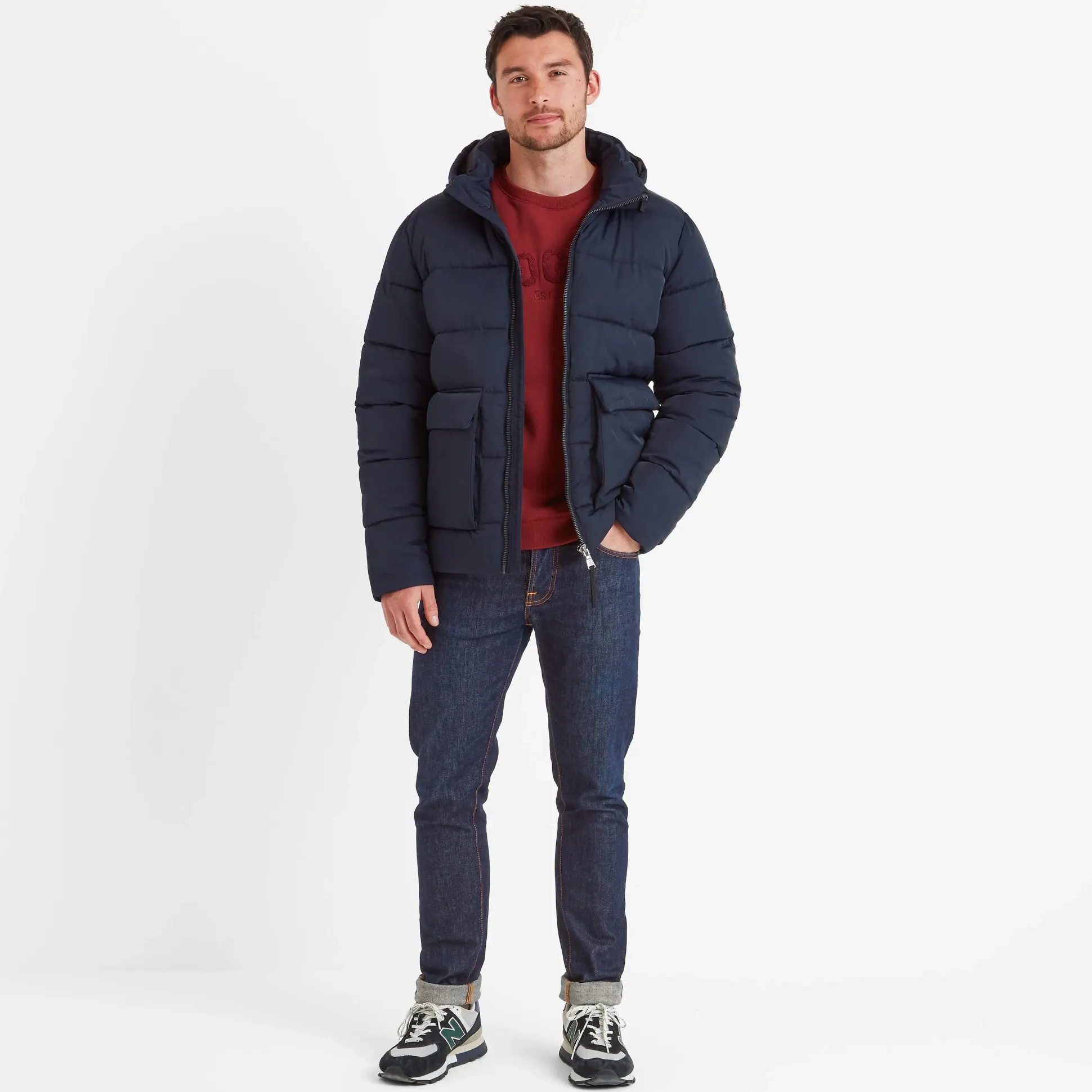 Hamilton Mens Padded Parka - Dark Indigo