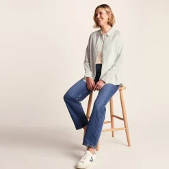 Harby Womens Long Sleeve Lightweight Corduroy Shirt - Vanilla