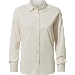 Harby Womens Long Sleeve Lightweight Corduroy Shirt - Vanilla