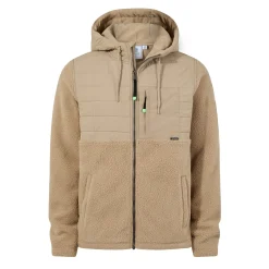 Hare Mens Padded Sherpa Hooded Jacket - Light Sand