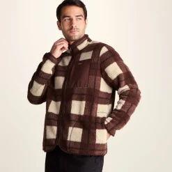 Haxwell Mens Sherpa Fleece - Chestnut Brown Check