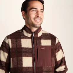 Haxwell Mens Sherpa Fleece - Chestnut Brown Check
