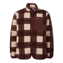 Haxwell Mens Sherpa Fleece - Chestnut Brown Check