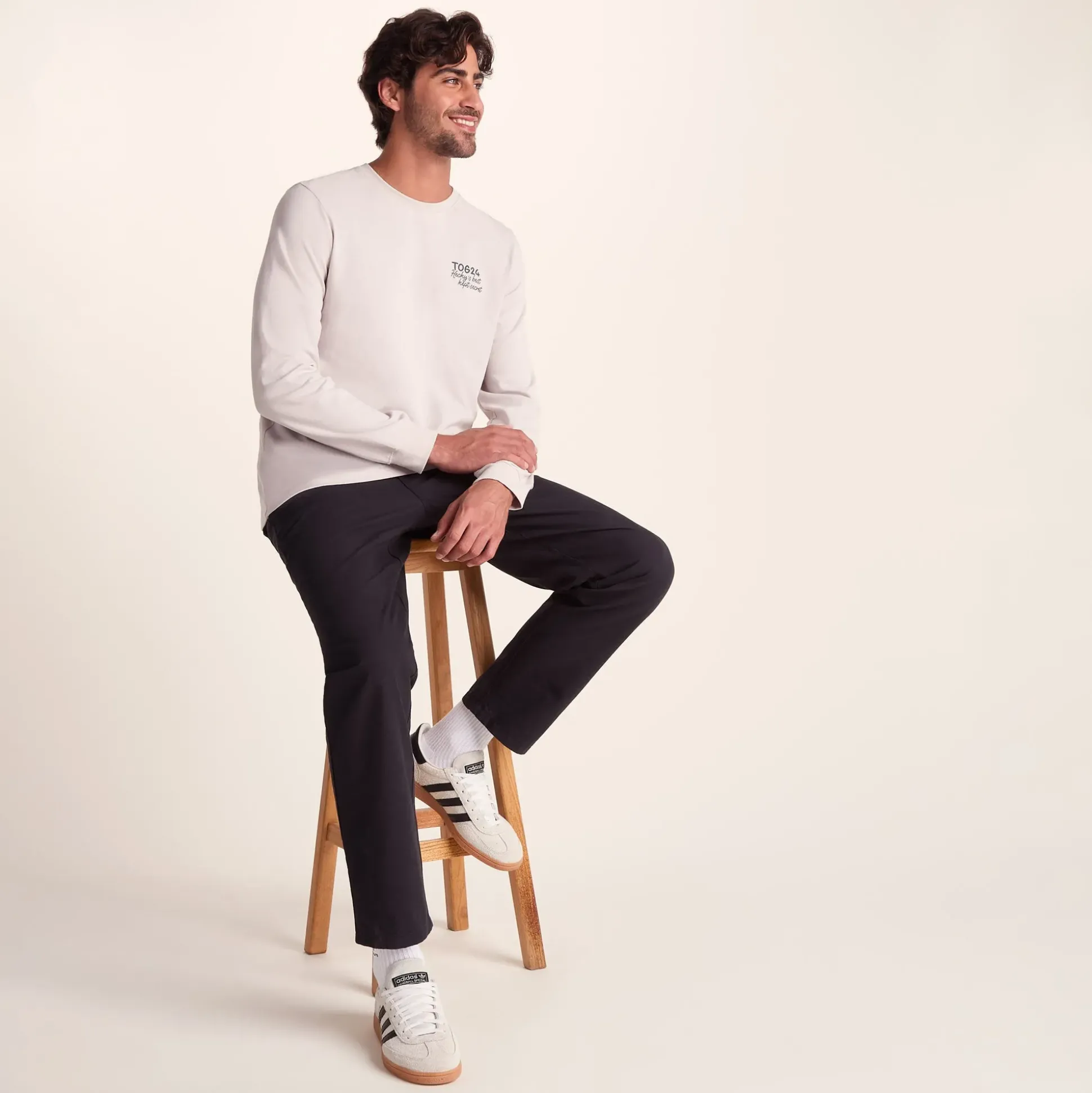 Hecky Mens Long Sleeve T-Shirt - Raincloud