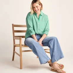Helena Womens Oversized 100% Cotton Long Sleeve Shirt - Optic White
