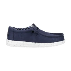 HEYDUDE Wally Mens Canvas Shoe - Navy