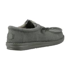 HEYDUDE Wally Stretch Canvas Mens Shoes - Deep Green