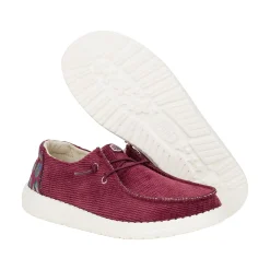 HEYDUDE Wendy Corduroy Leo Womens Shoes - Burgundy