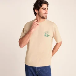 Hop Mens Relaxed Fit Premium Supersoft Hattie Clark T-Shirt - Classic Beige