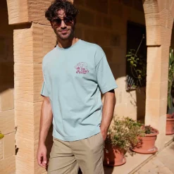 Hop Mens Relaxed Fit Premium Supersoft Hattie Clark T-Shirt - Summer Sky