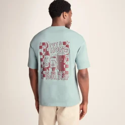 Hop Mens Relaxed Fit Premium Supersoft Hattie Clark T-Shirt - Summer Sky