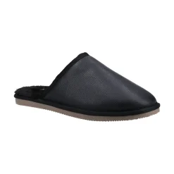 Hush Puppies Coady Leather Slipper Mens - Black