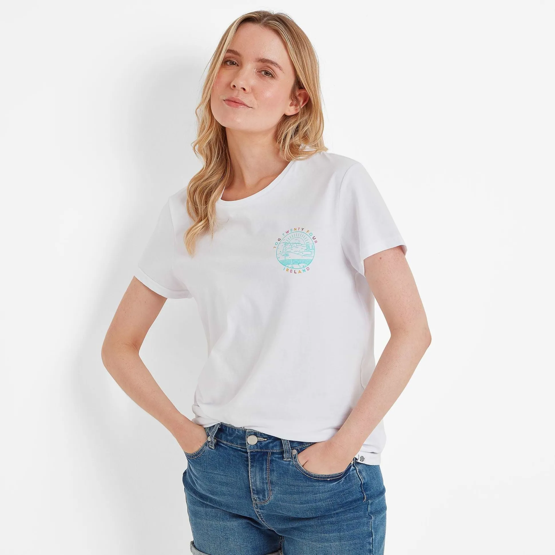 Ireland Womens 100% Cotton T-Shirt - Optic White