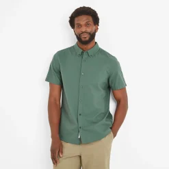 Jayden Mens 100% Cotton Short Sleeve Shirt - Light Forest